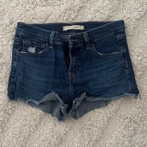 J Brand Dark Blue Distressed Jean Shorts